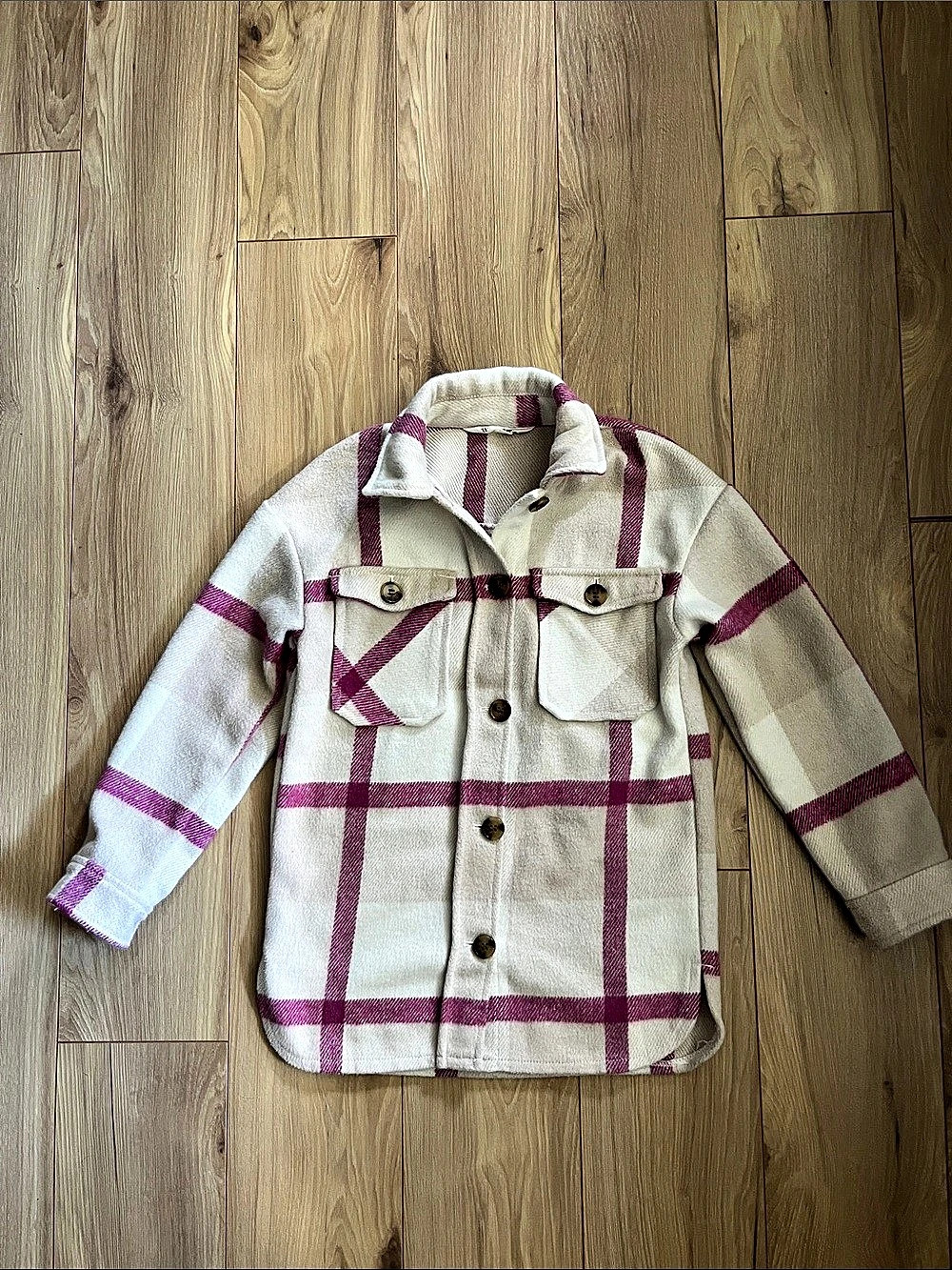 H&M Girls Plaid Jacket Size 7